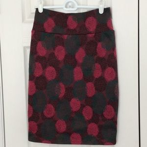 Lularoe Cassie pencil skirt XS pink medallion
